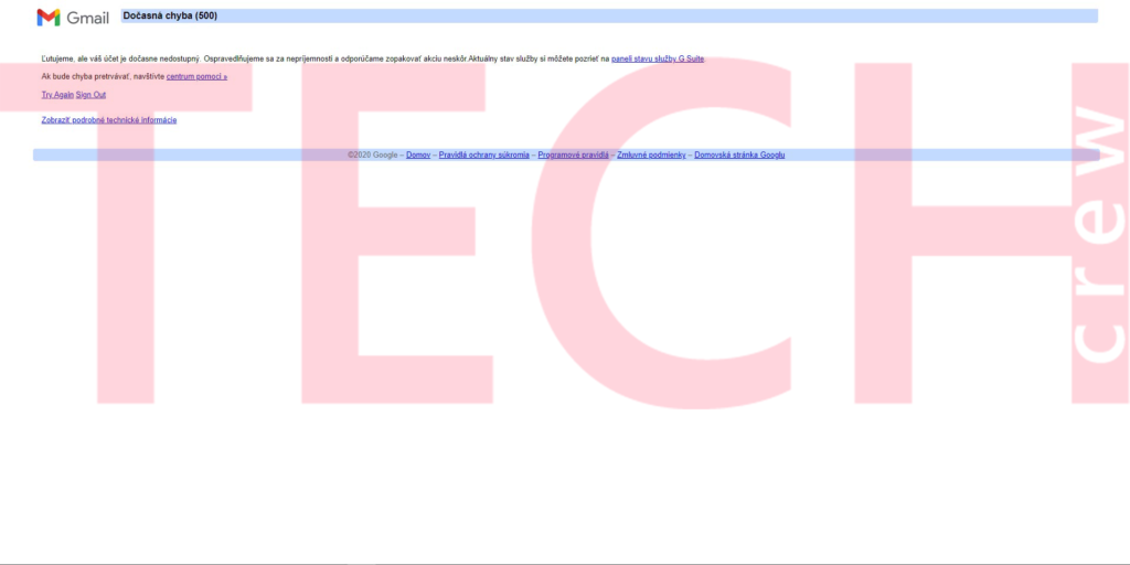 Gmail výpadok